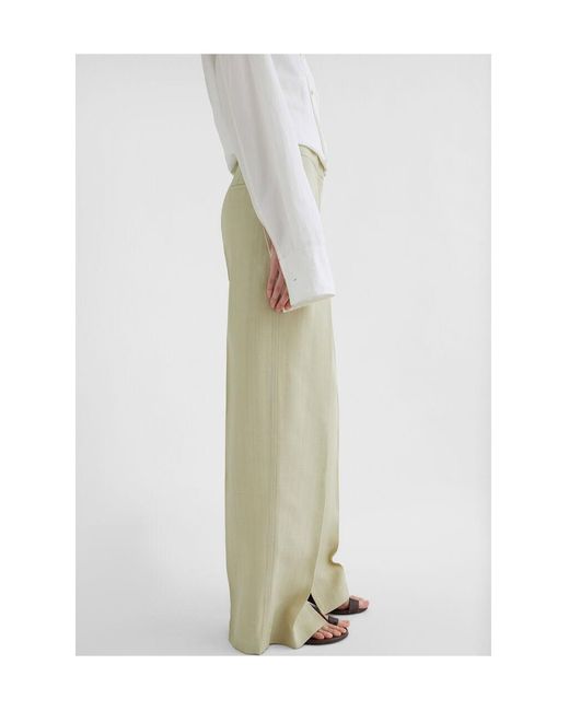 Jil Sander White Pleat-Detailed Straight-Leg Trousers