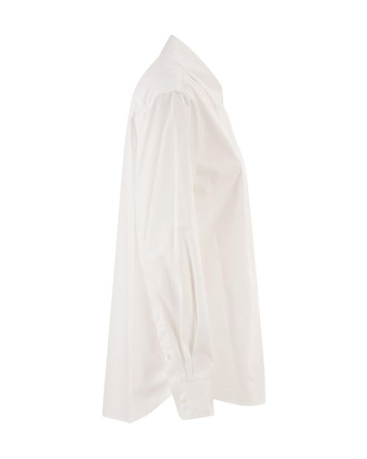 Dondup White Pleated Bib Front Shirt