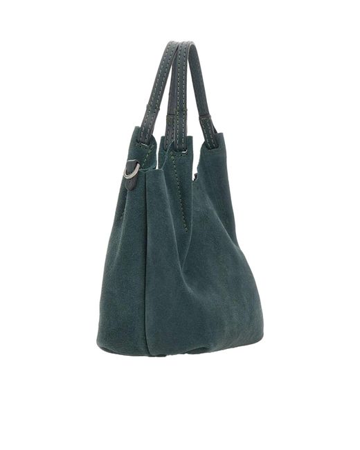 Gianni Chiarini Green Dua Suede Tote Bag