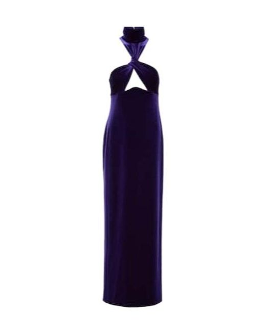 Galvan Purple Cleveland Velvet Gown