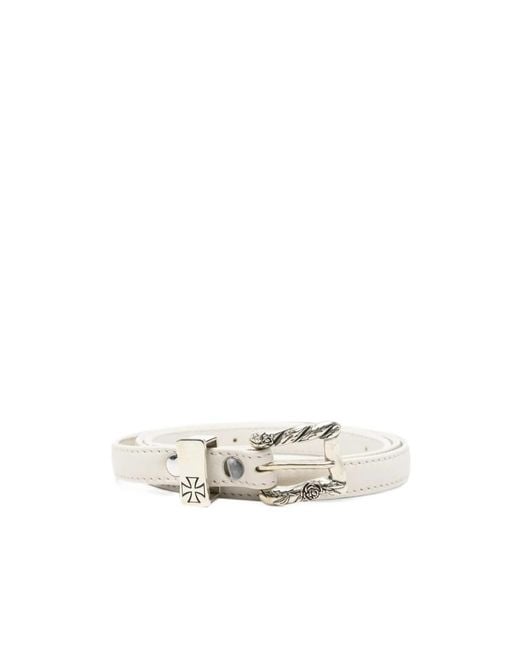 Enfants Riches Deprimes White Engraved-Buckle Leather Belt for men