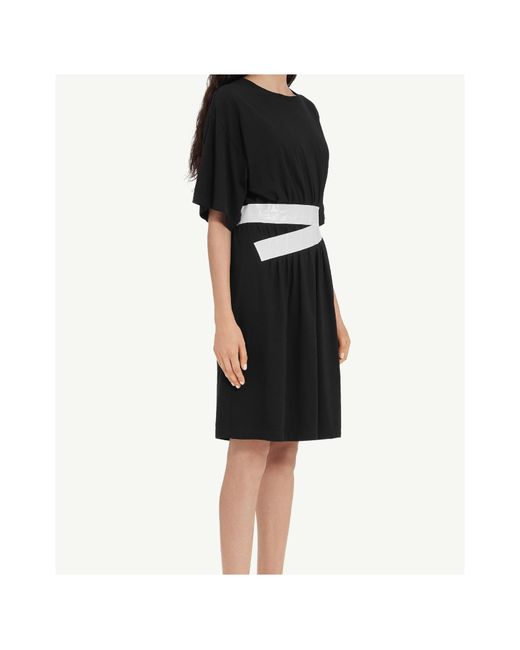 MM6 by Maison Margiela Black Taped Jersey Mini Dress