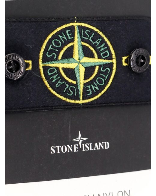 Stone Island Blue Logo Patch Zip-Up Bomber Jacket for men