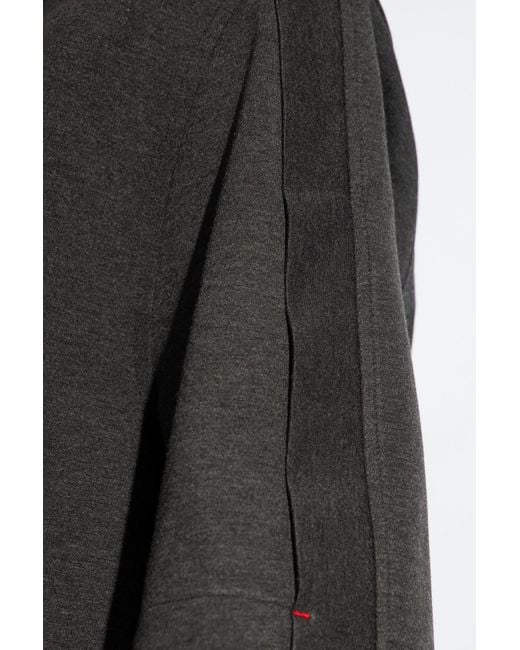 Victoria Beckham Black Pointed-Collar Mélange Jersey Top