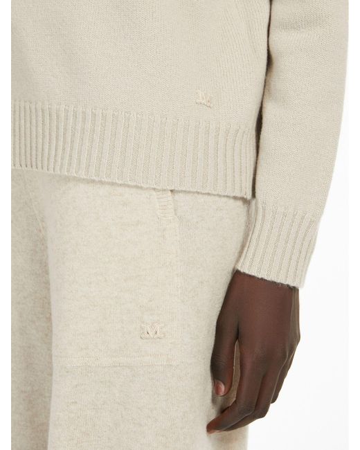 Max Mara White Crewneck Long-Sleeved Jumper