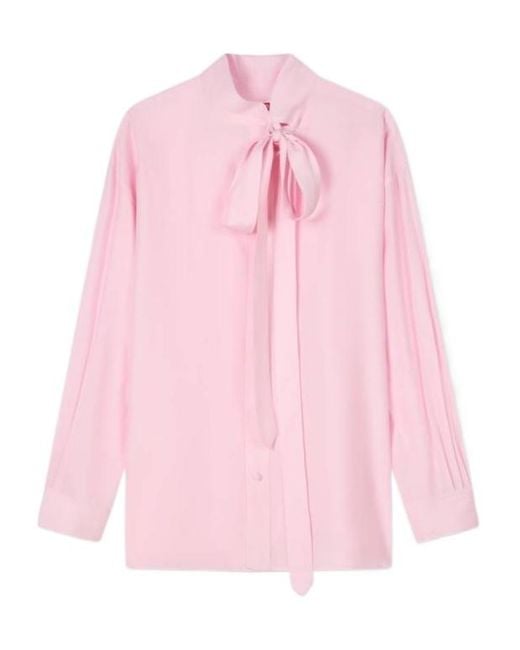 KENZO Pink Long Sleeved Tied-Neck Shirt
