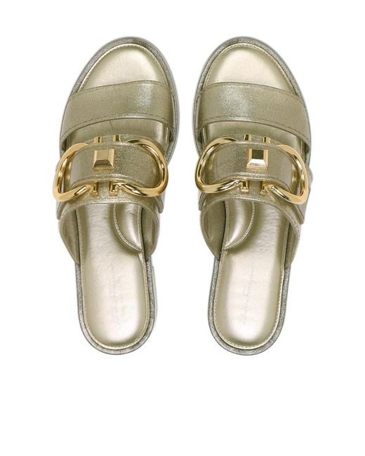 Ferragamo Multicolor Logo Buckle Flip-Flops