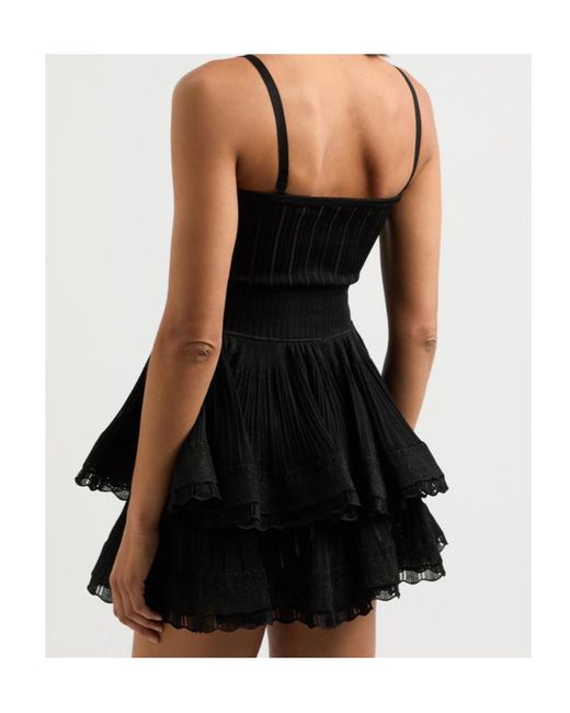 Alaïa Black Crinoline Ribbed-Knit Top