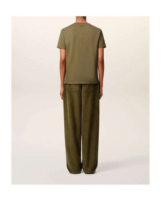 AMI Green Wide-Leg Corduroy Trousers for men
