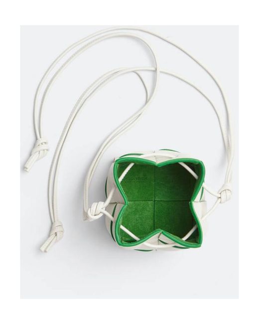 Bottega Veneta White Logo Bucket Shoulder Bag