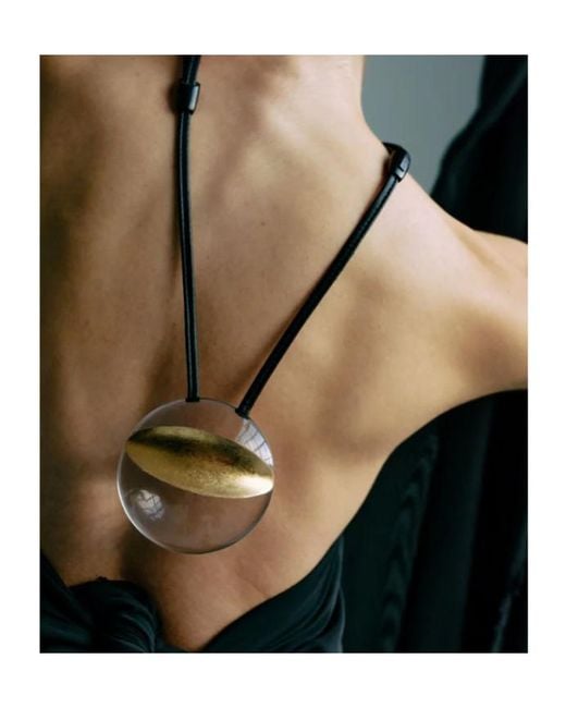 Monies Metallic Isola Foil-Detail Disc Necklace