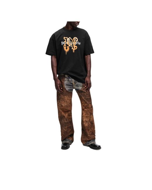 Palm Angels Black Crew-Neck Short-Sleeve T-Shirt for men
