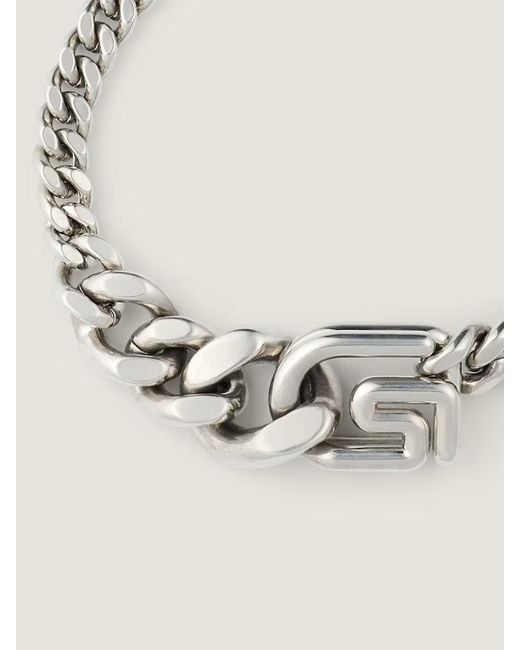 Givenchy Metallic Logo Plaque Chained Bracelet for men