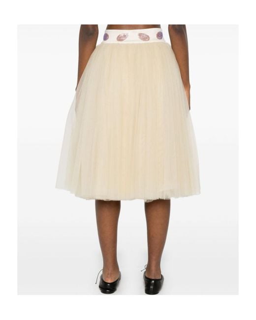 Bode Natural Sunset Lily Midi Skirt