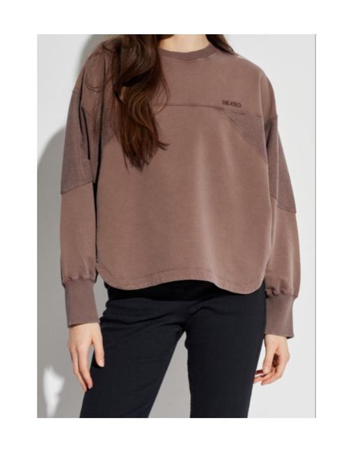 The Attico Brown The Logo Embroidered Crewneck Sweatshirt