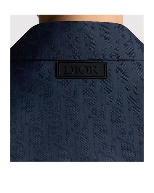 Dior Blue Homme Jacquard Button-Up Jacket for men