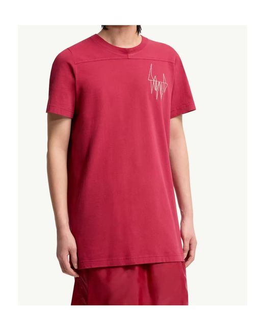 Moncler Pink Rick Owens Girder Cotton T-Shirt for men
