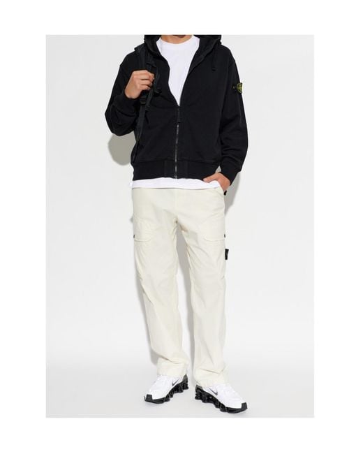 Stone Island Blue Zip-Up Hoodie for men