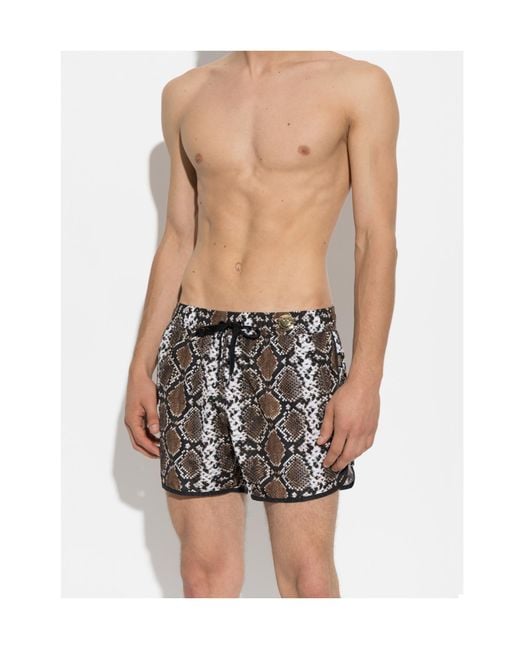 Moschino Black Drawstring Swim Trunks for men
