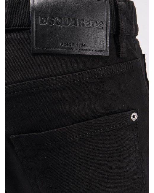 DSquared² Black Straight-Leg Slim-Fit Jeans for men