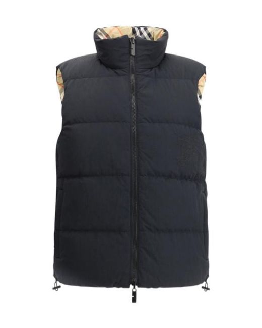 Burberry Women's Blue Checked Gilet