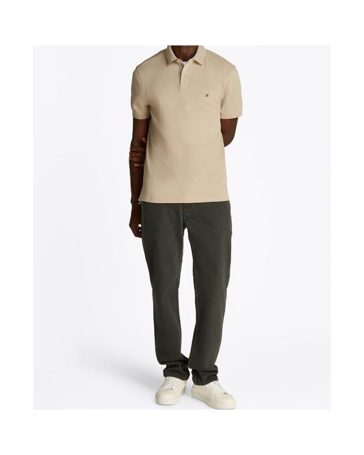 Tommy Hilfiger Natural Logo Short Sleeve Polo Shirt for men
