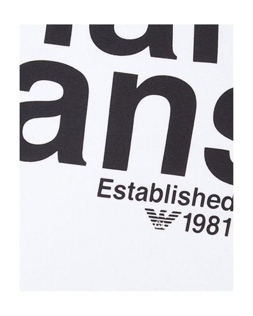 Armani Jeans White Hit The Letter Round-Neck T-Shirt for men