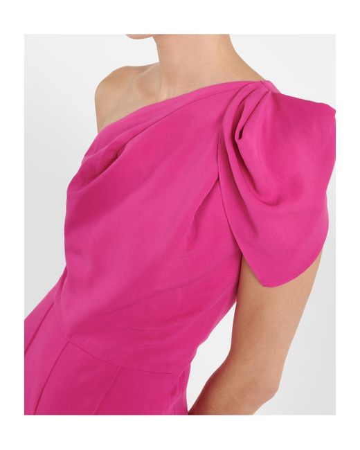 Roland Mouret Pink Asymmetric Crepe Jumpsuit