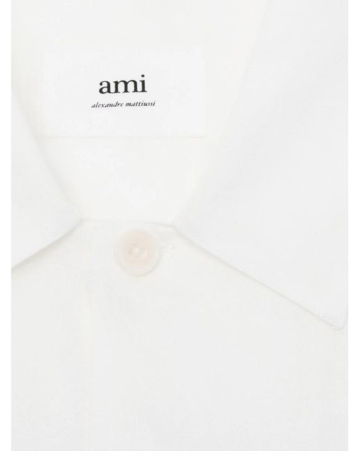 AMI White Buttoned Short-Sleeved Shirt for men