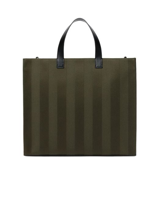 Fendi Green Club Crest Embroidered Tote Bag for men