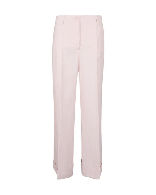 P.A.R.O.S.H. Pink Mid-Waist Wide-Leg Trousers