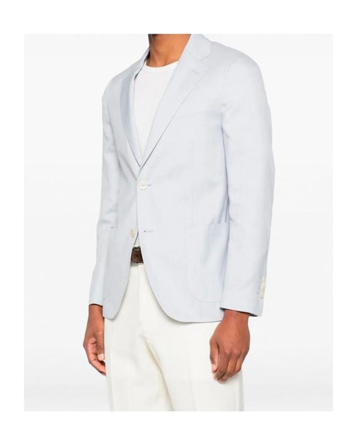 Lardini White Patch-Pocket Jacket for men