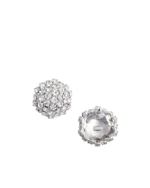 Self-Portrait White Embellished Flower Earrings