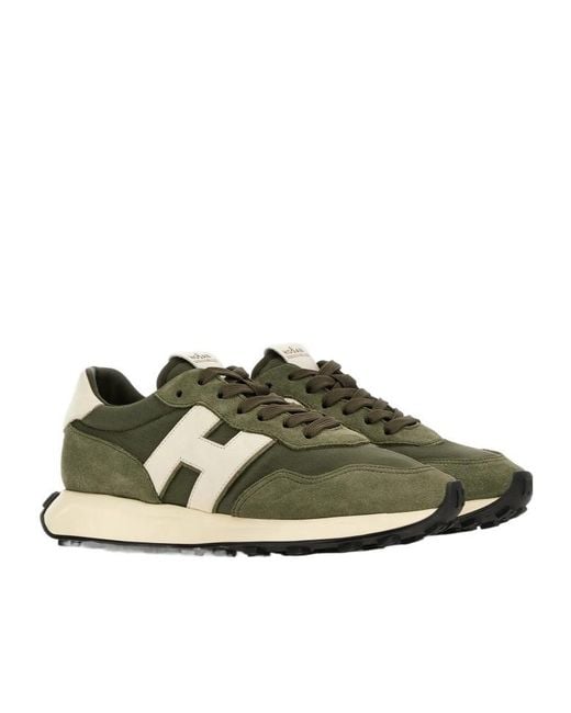 Hogan Green H601 Lace-Up Sneakers for men