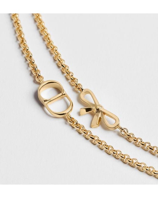 Dior Metallic Bijoux Double Chain Necklace