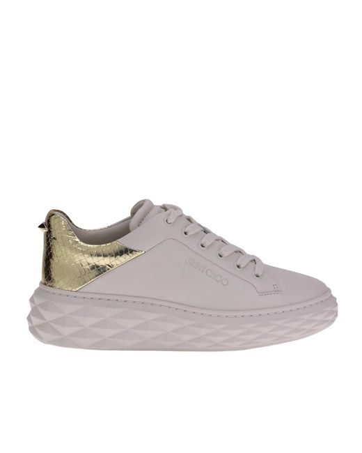 Jimmy Choo Gray Round Toe Lace-Up Sneakers
