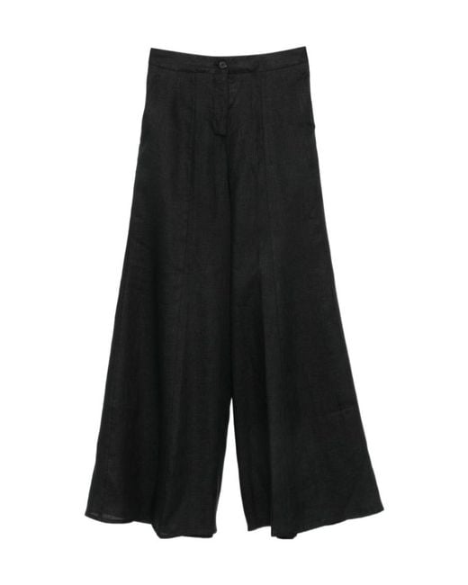 Semicouture Black Kym Linen Trousers