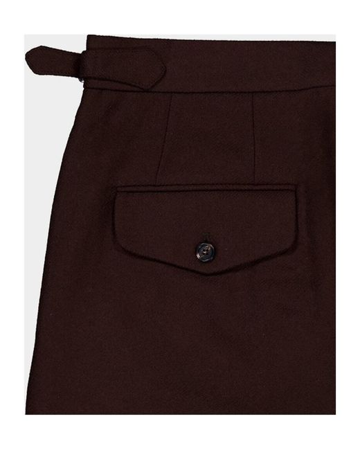 Bode Brown Side-Button Wool Casual Pants for men