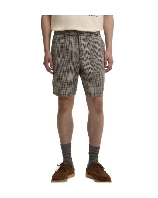 Barbour Gray Checked Straight-Hem Shorts for men