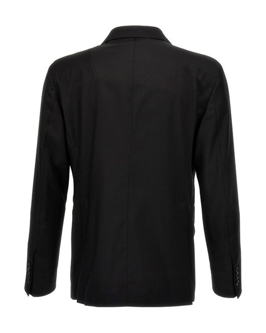 Tagliatore Black Double-Breasted Two-Piece Suit Set for men