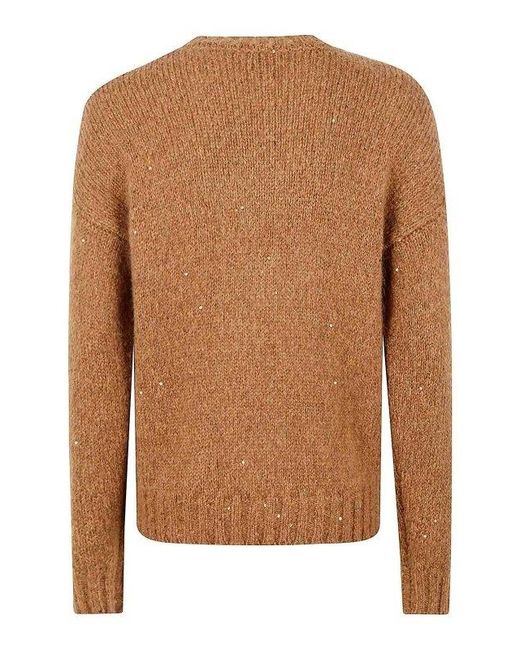 Eleventy Brown Argyle Knitted Sweater