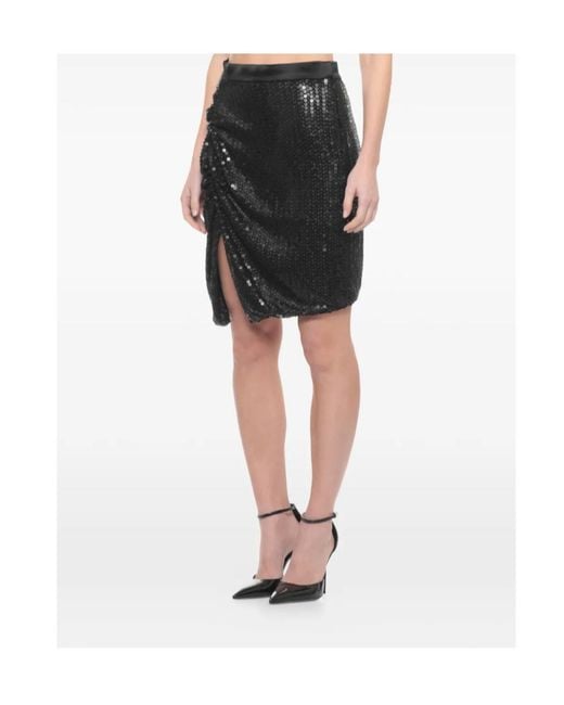 Vivienne Westwood Black Ruched Sequin Mini Skirt