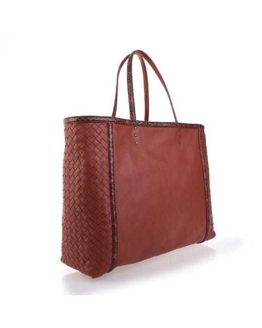 Bottega Veneta Red Logo Handbag
