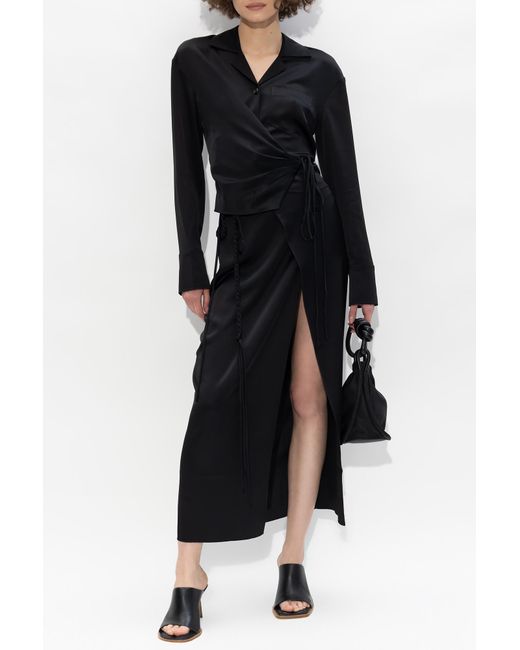 Nanushka Black Racha Slit-Detailed Skirt