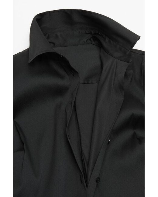 Acne Black Asymmetrical Button-Down Shirt
