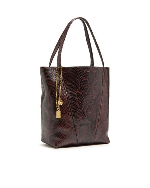 Chloé Brown Chloé Spin Medium Tote Bag