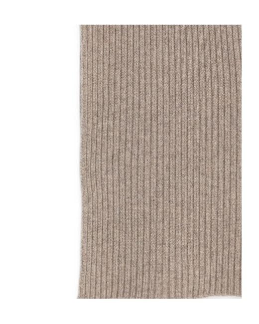 Brioni Natural Ribbed-Knit Scarf for men