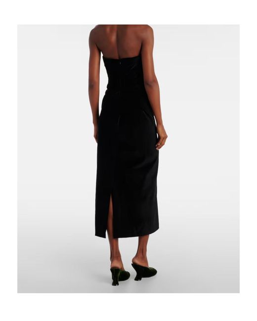 TOVE Black Sabella Velvet Midi Dress