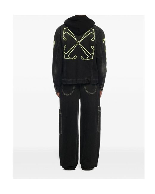 Off-White c/o Virgil Abloh Black Irregular Cargo Jeans for men