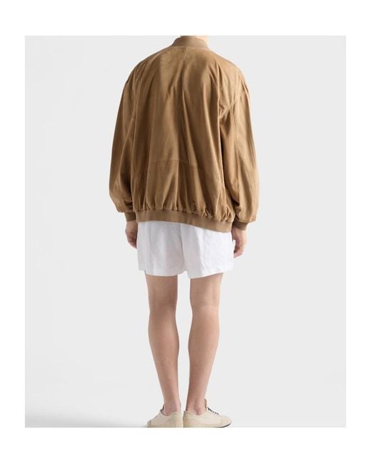 Prada Brown Suede Bomber Jacket for men